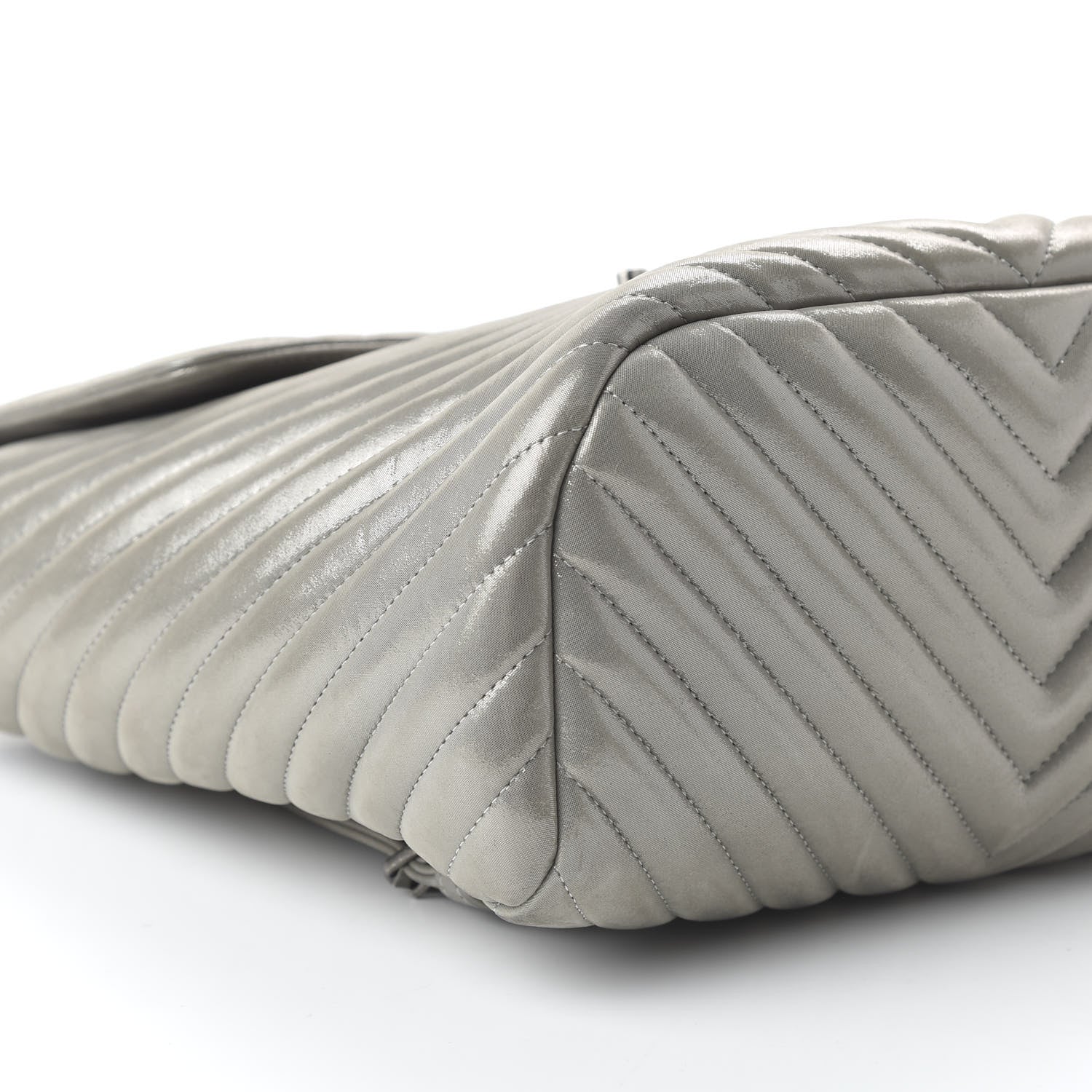Chanel Metallic Iridescent Calfskin Chevron Quilted Small Urban Spirit Backpack Silver 5 of 9