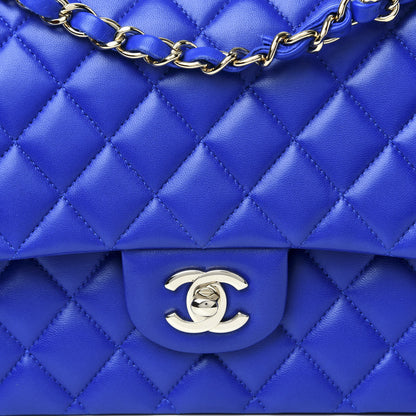 Chanel Lambskin Quilted Medium Double Flap Blue 9 of 9