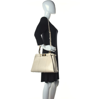 Fendi Agnello Old Shine Medium Peekaboo Iconic Satchel Camelia 3 of 31