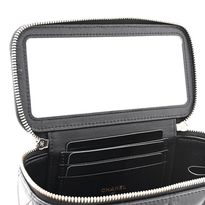 Chanel Lambskin Quilted Small Top Handle Vanity Case With Chain Black 11 of 12