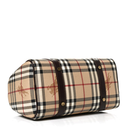 Burberry Haymarket Check Studded Bowler Brown 3 of 10