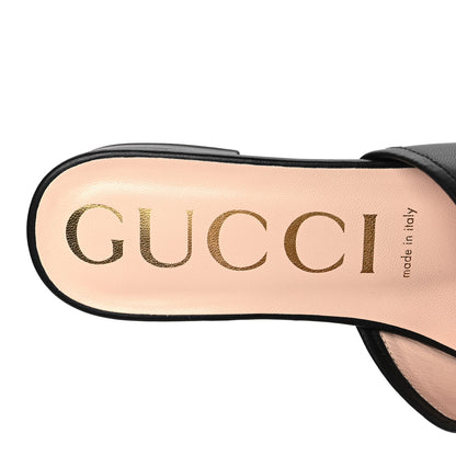 Gucci Nappa Horsebit Flat Slide Sandals 38 Black 7 of 8