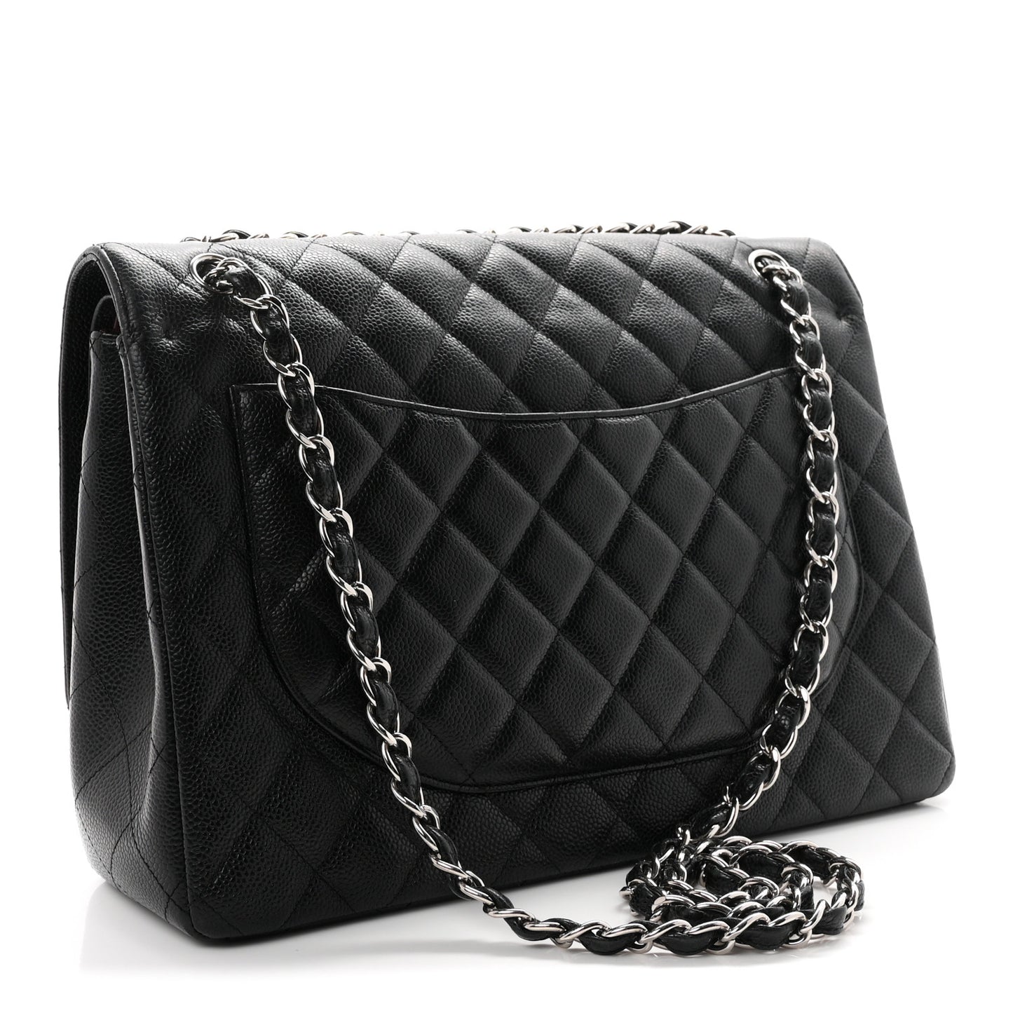 Caviar Quilted Maxi Double Flap Black