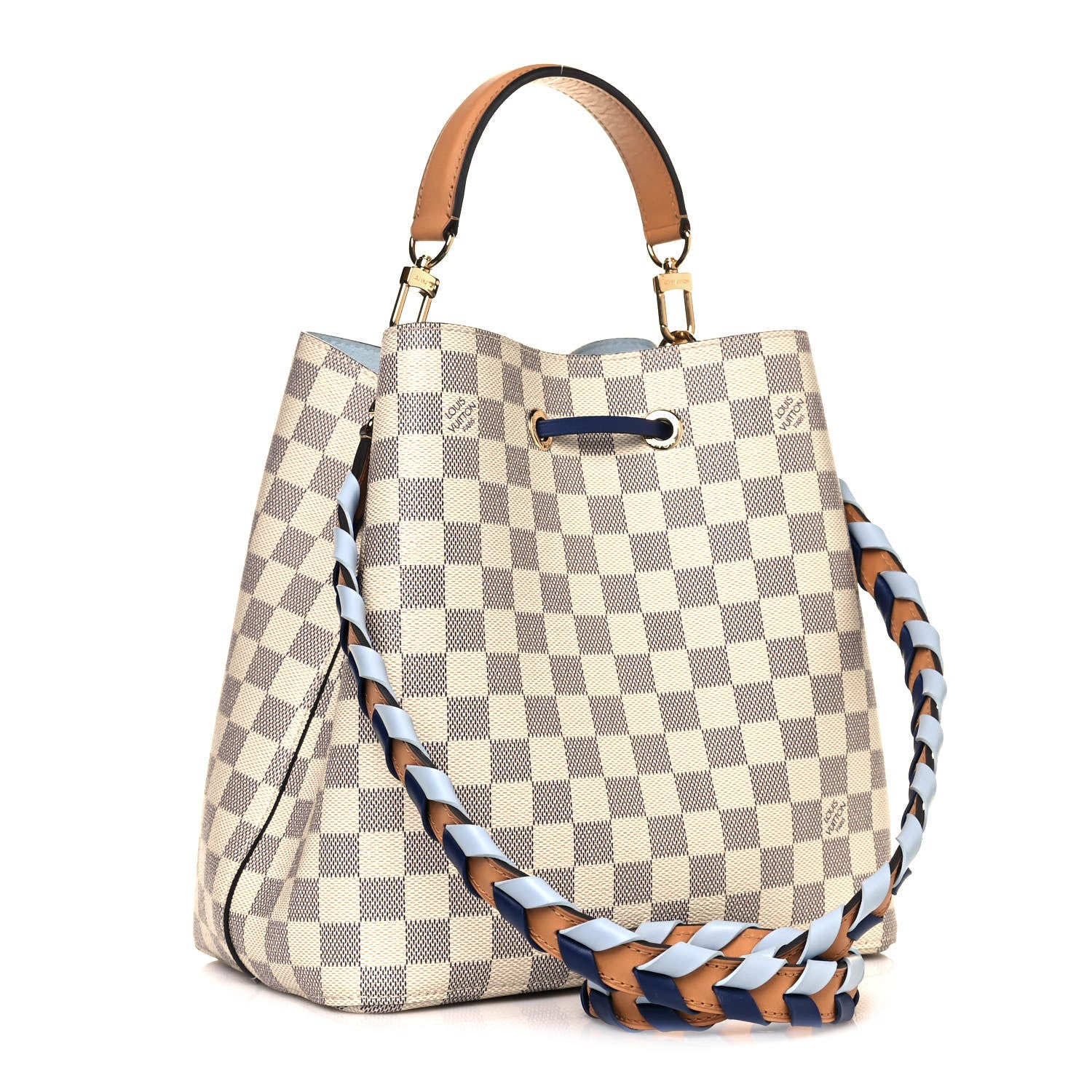 Louis Vuitton Damier Azur Braided Neonoe MM Blue 2 of 11