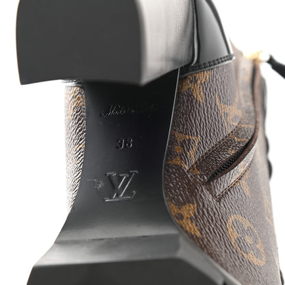 Louis Vuitton Patent Calfskin Monogram Star Trail Ankle Boots 38 Black 6 of 8