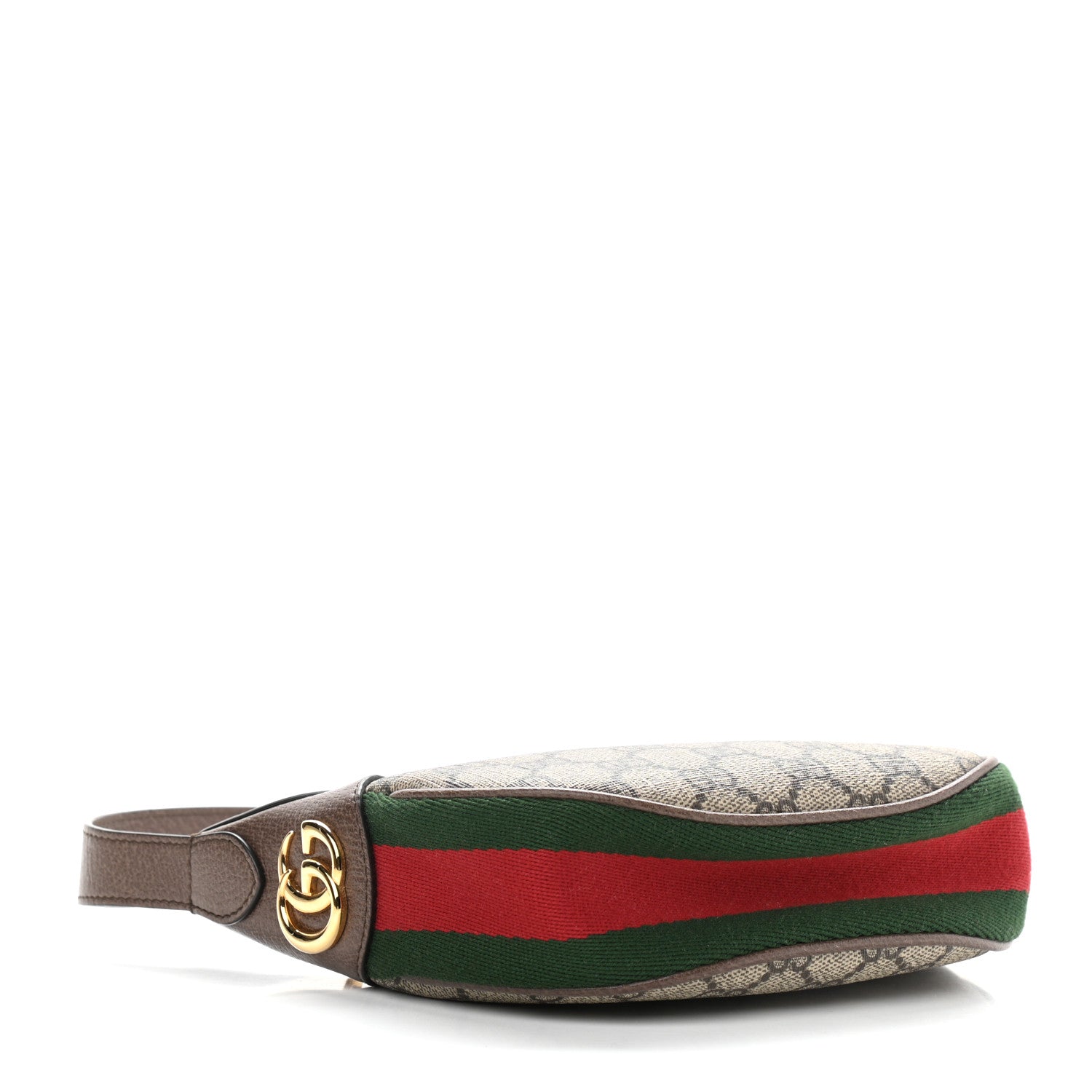 Gucci GG Supreme Monogram Textured Calfskin Web Mini Ophidia Half Moon Hobo Beige Ebony New Acero 4 of 10