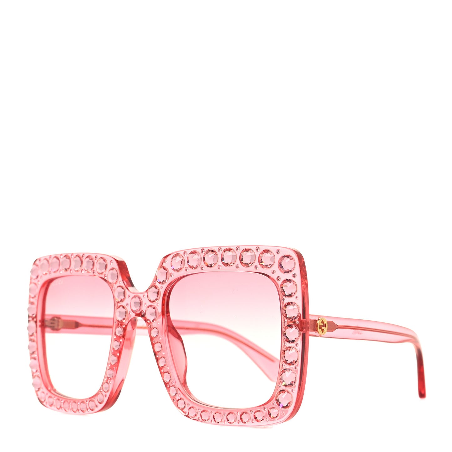 Acetate Crystal Oversize Sunglasses GG0148S Pink