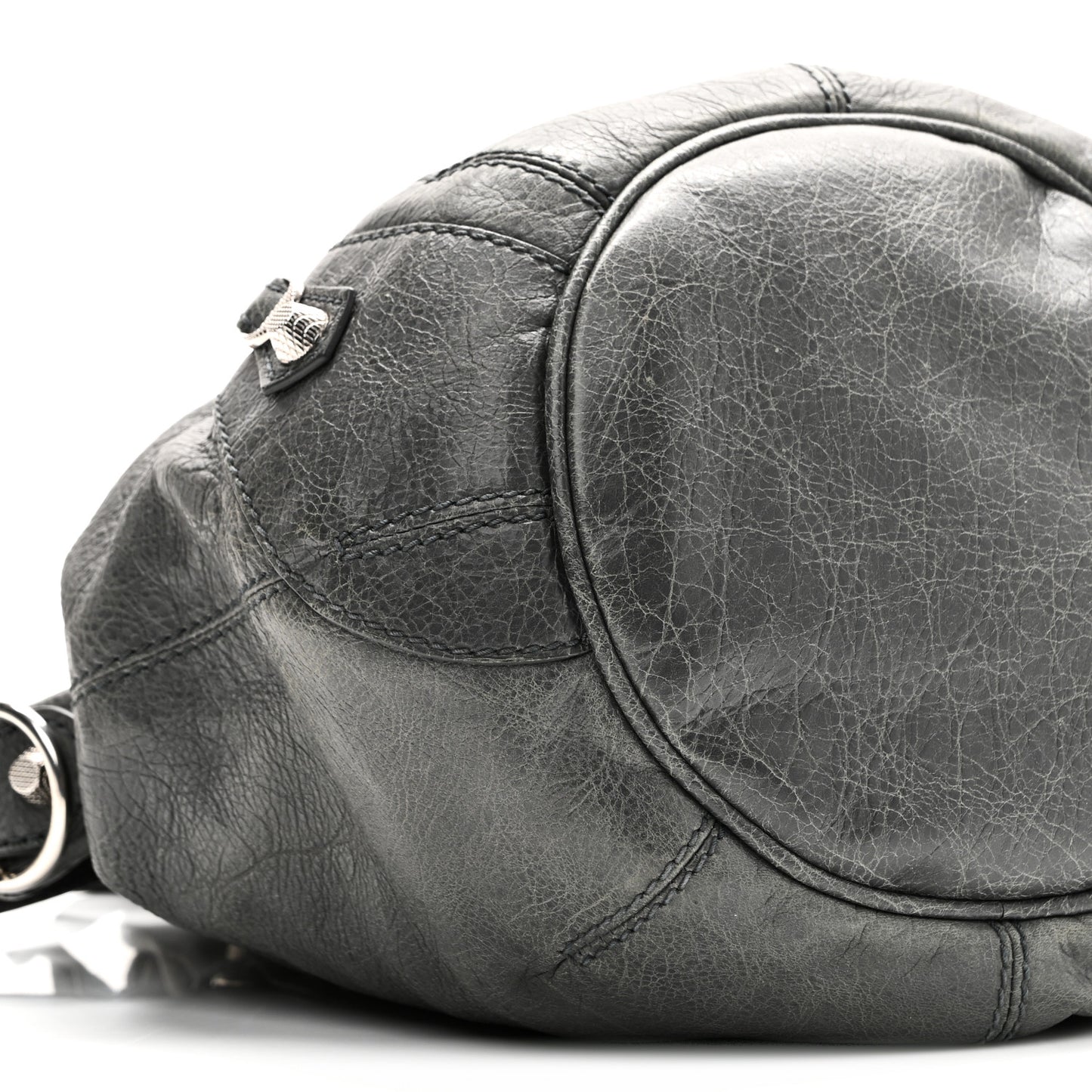 Agneau Giant 12 Silver Hardware Mini Pompon Gris Fossile