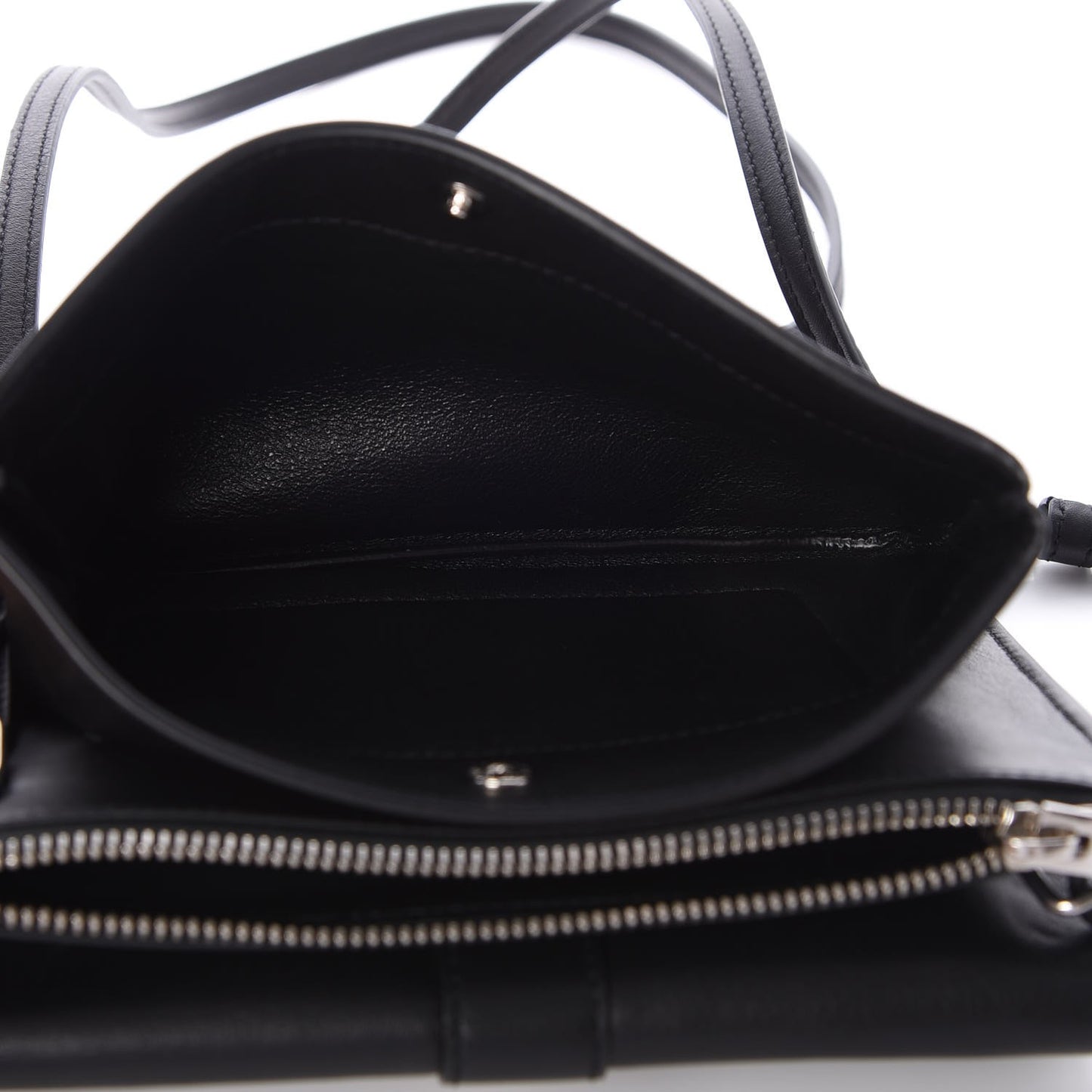 Calfskin Monogram Tri Pocket Crossbody Bag Black