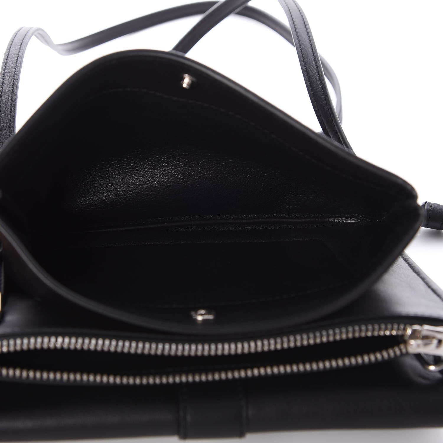Saint Laurent Calfskin Monogram Tri Pocket Crossbody Bag Black 5 of 10