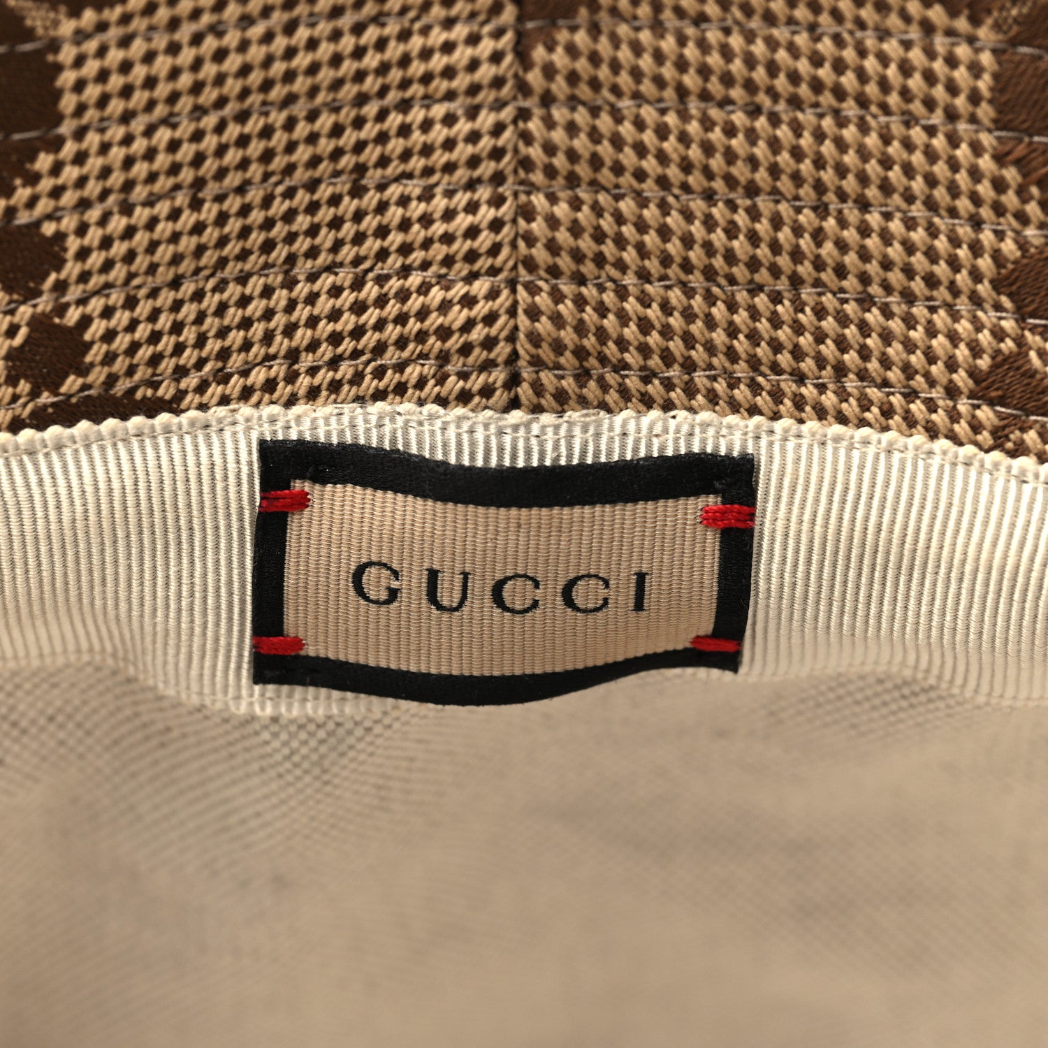 Gucci Monogram Jumbo GG Bucket Hat M Camel Ebony New Acero 7 of 10