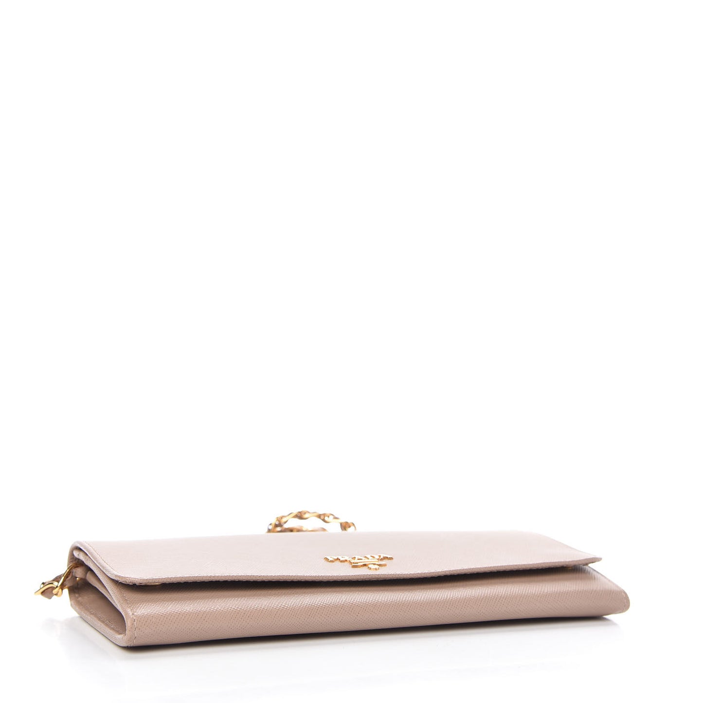 Saffiano Metal Oro Chain Wallet Cammeo
