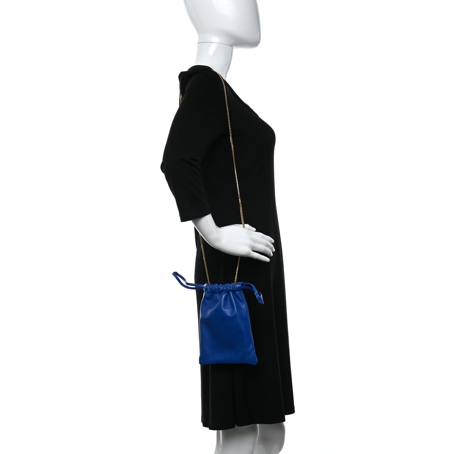 Lambskin Paris Drawstring Pouch Bleu Majorelle