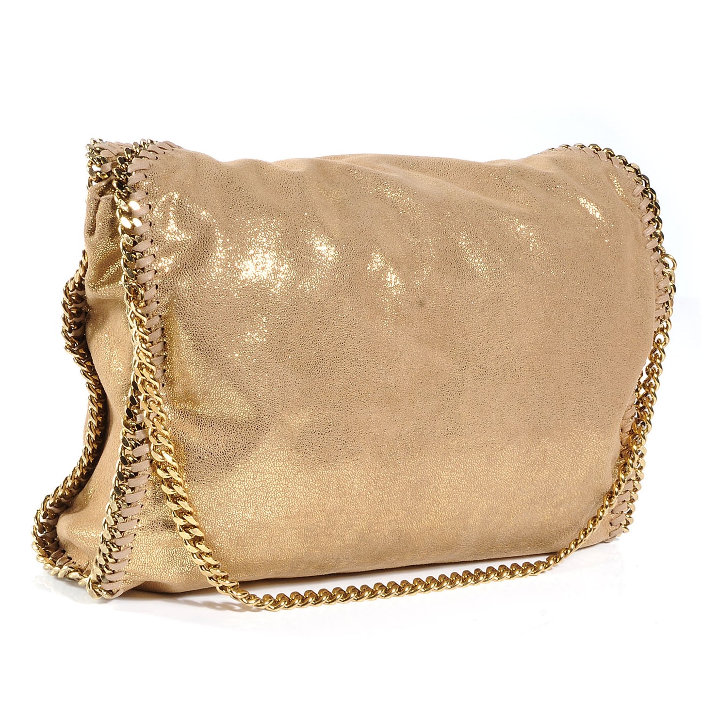 Faux Leather Shaggy Deer Falabella Small Gold