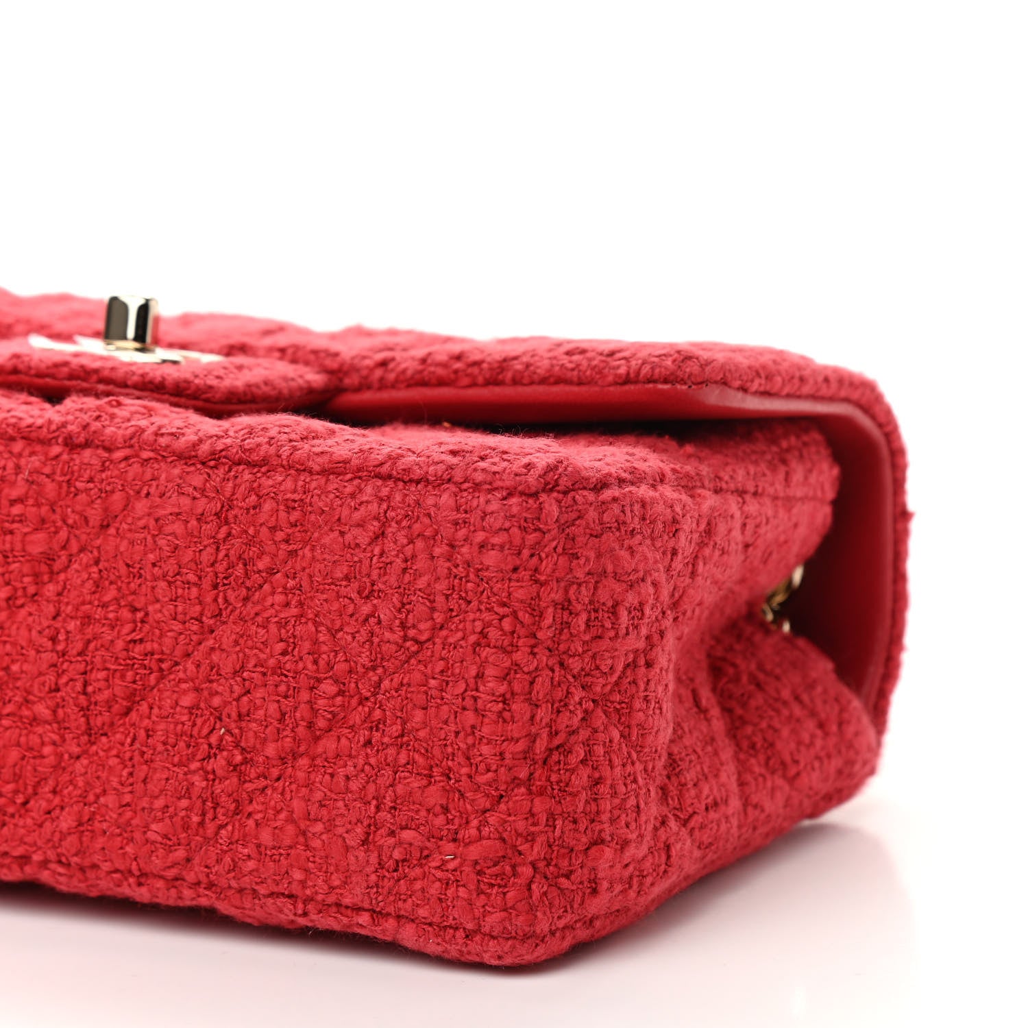 Chanel Tweed Quilted Mini Rectangular Flap Red 10 of 11