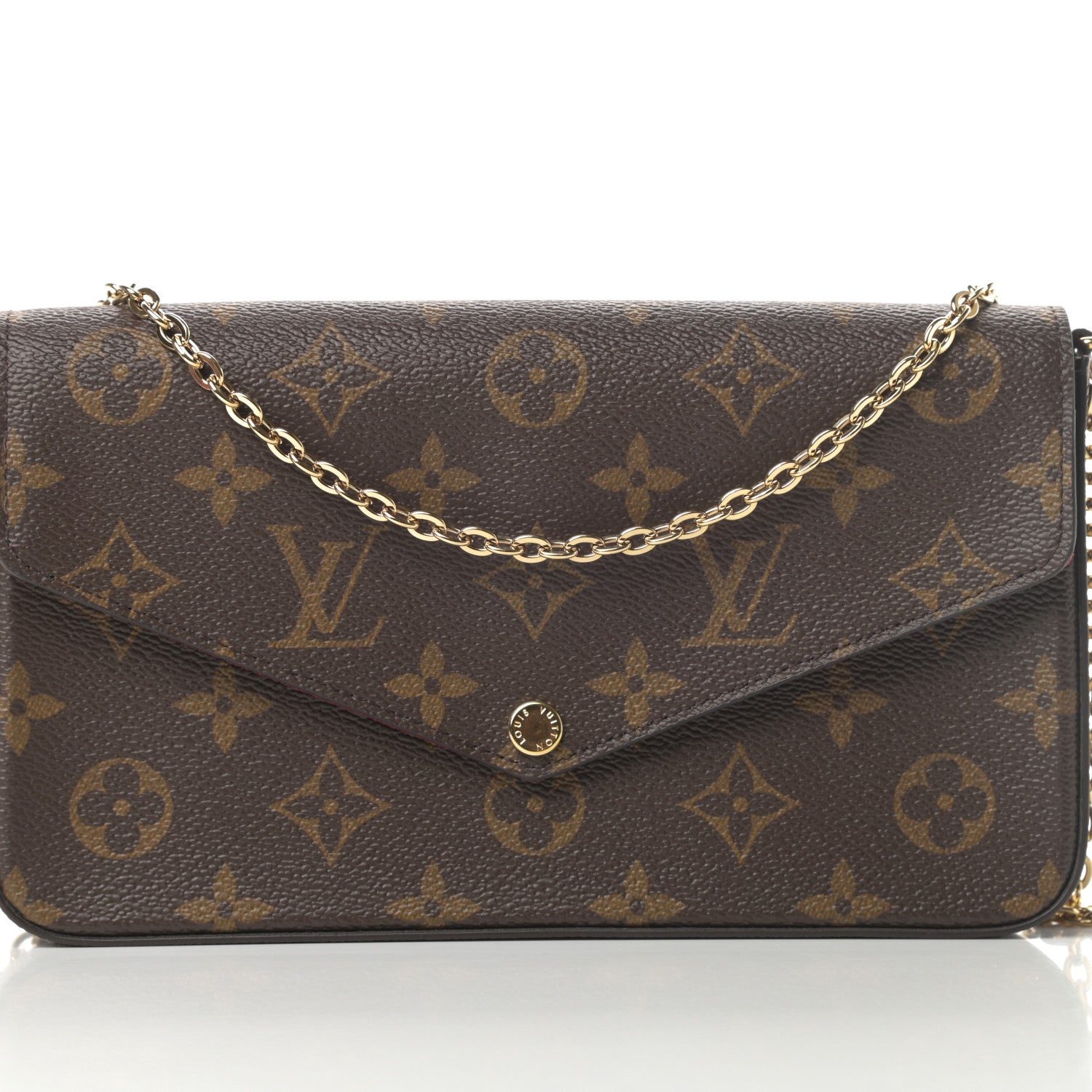 Louis Vuitton Monogram Pochette Felicie Chain Wallet Fuchsia 10 of 12