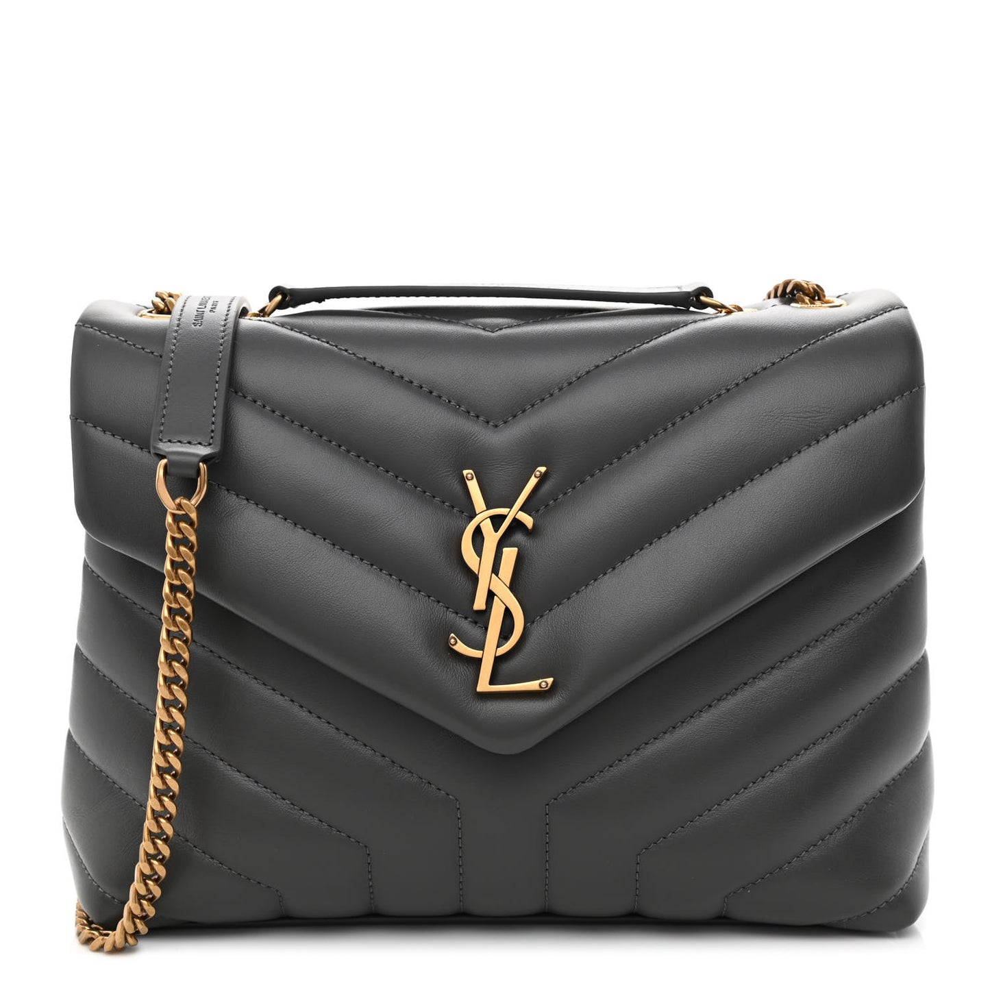 Calfskin Y Quilted Monogram Small Loulou Chain Satchel Storm