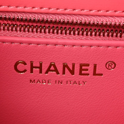 Chanel Lambskin Lacquered Quilted Mini Trendy CC Dual Handle Flap Bag Coral Pink 7 of 11