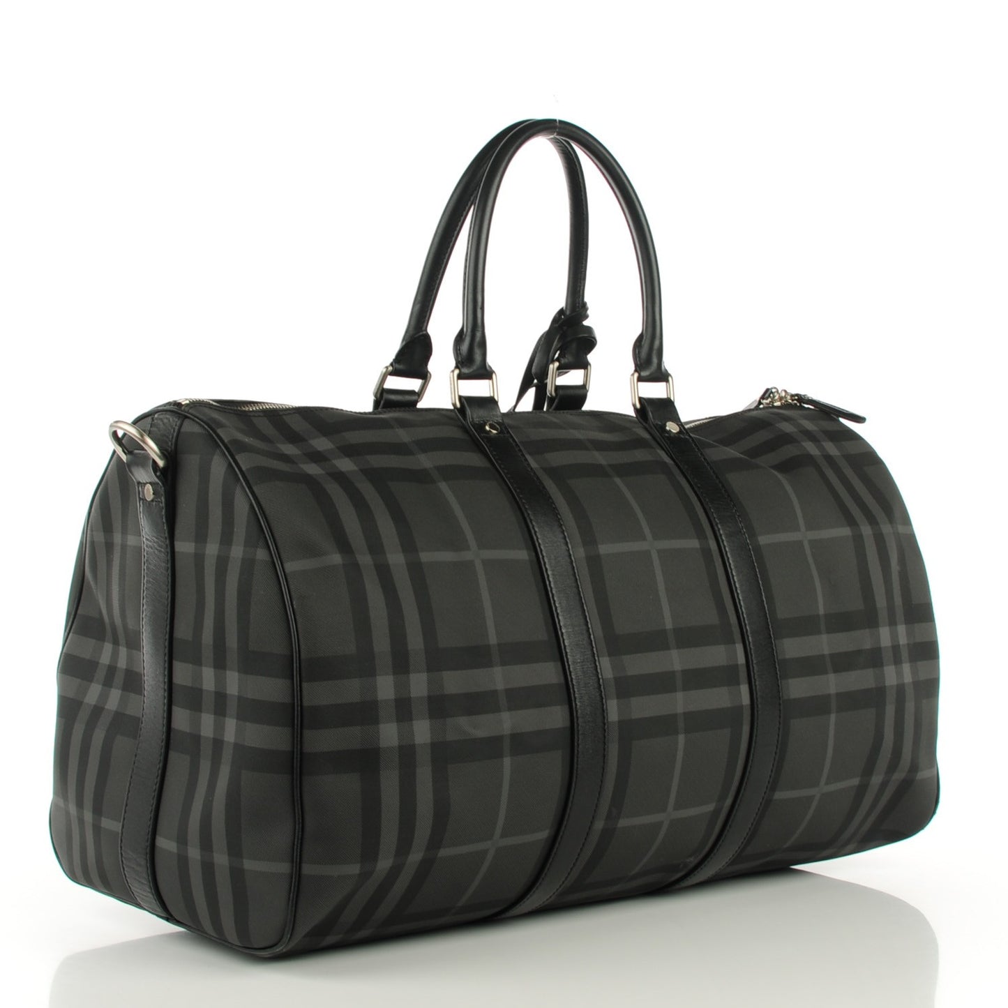 Nova Check Duffle Bag Black Charcoal