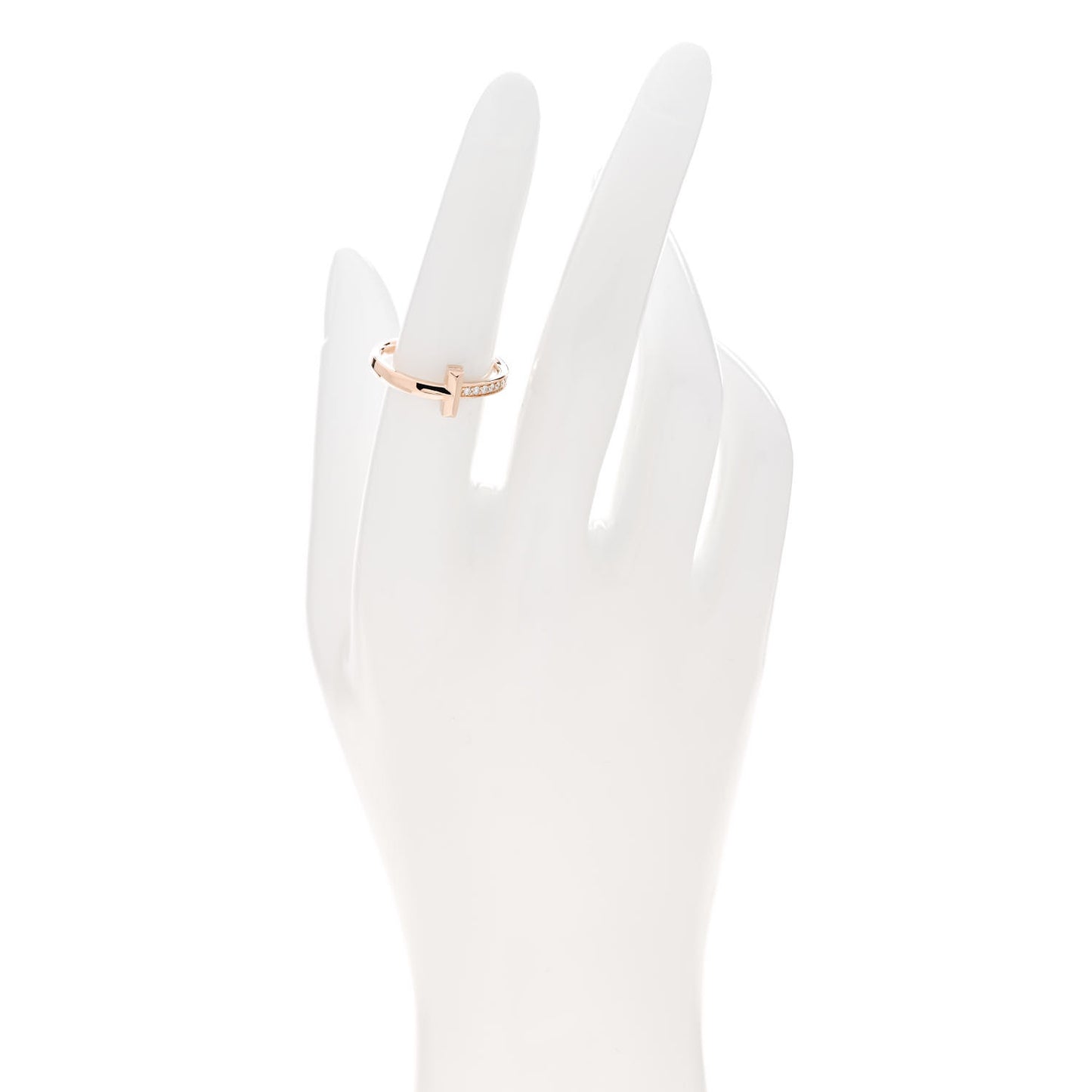 18K Rose Gold Diamond 2.5mm T T1 Ring 54 7