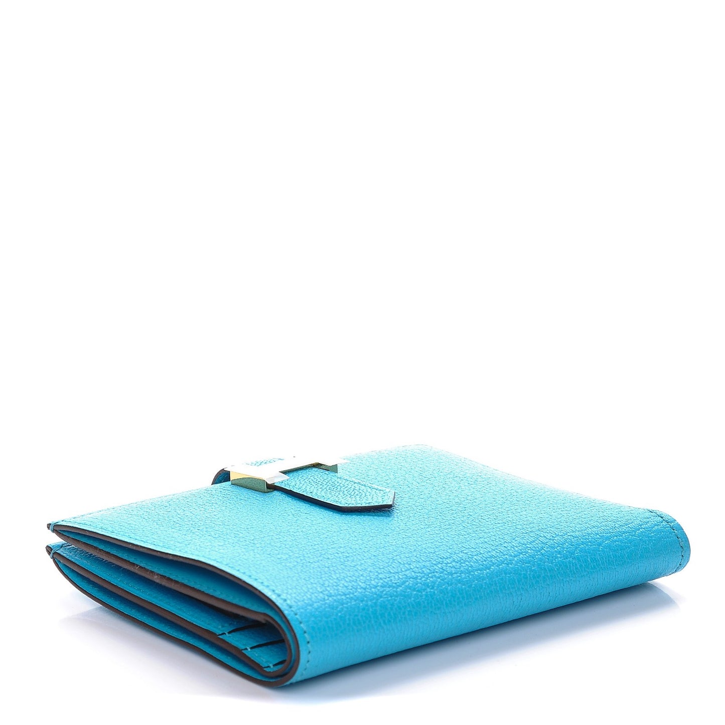 Chevre Mysore Bearn Compact Wallet Bleu Azteque