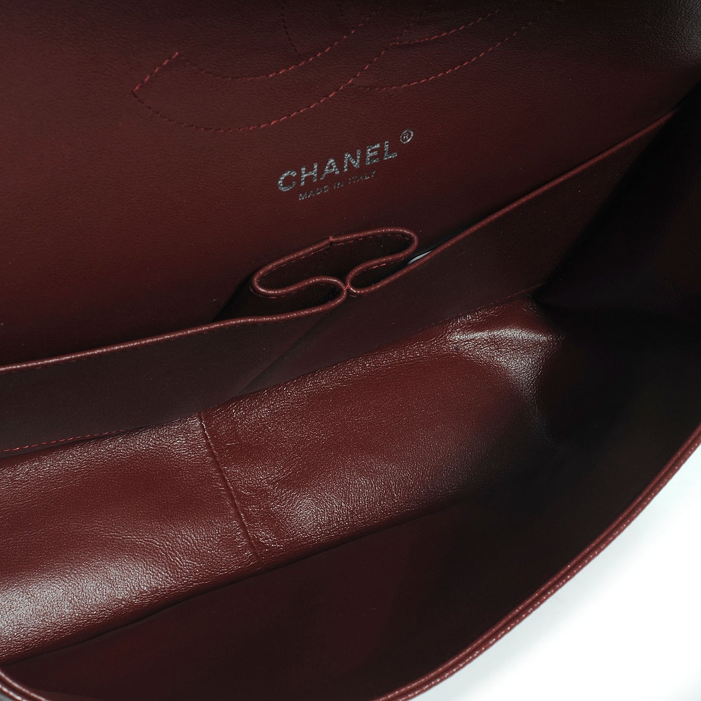 Caviar Jumbo Double Flap Dark Red