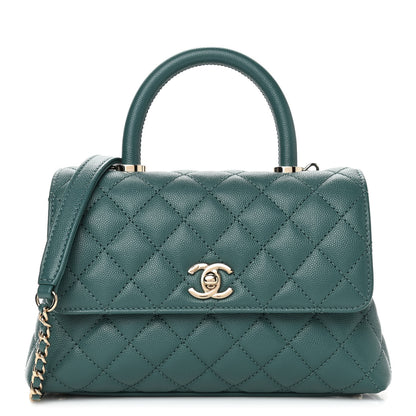 Chanel Caviar Quilted Mini Coco Handle Flap Green 1 of 9