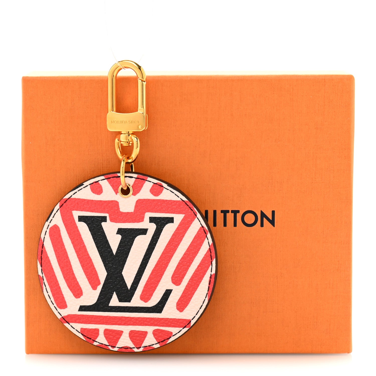 Louis Vuitton Monogram Giant Crafty Illustre Bag Charm Key Ring Creme Rouge Black 5 of 5