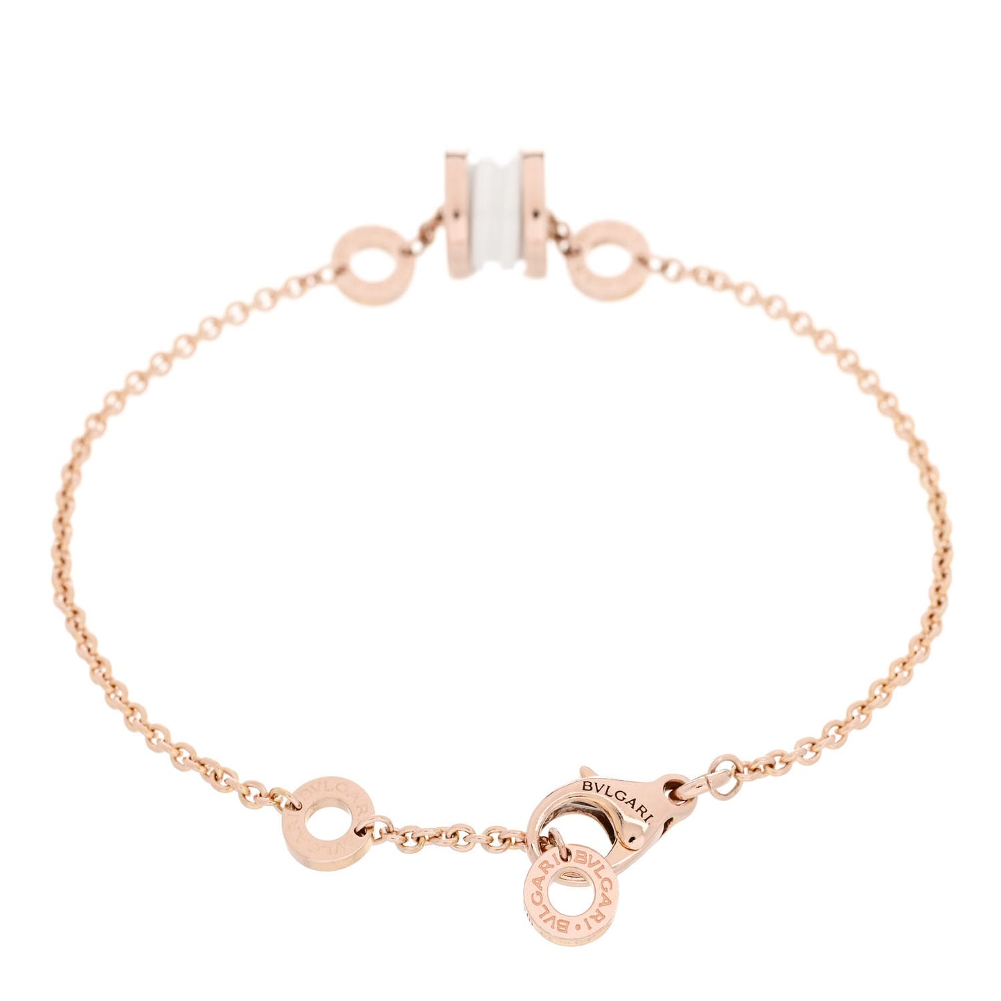 18K Rose Gold White Ceramic B.Zero1 Bracelet SM