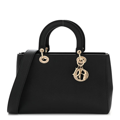 Christian Dior Bullcalf Medium Lady D-Sire Tote Black 1 of 10