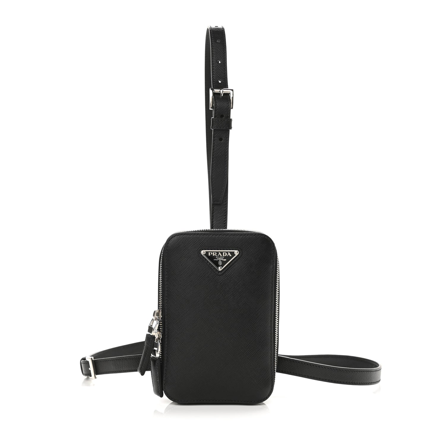 Saffiano Harness Crossbody Travel Pouch Black