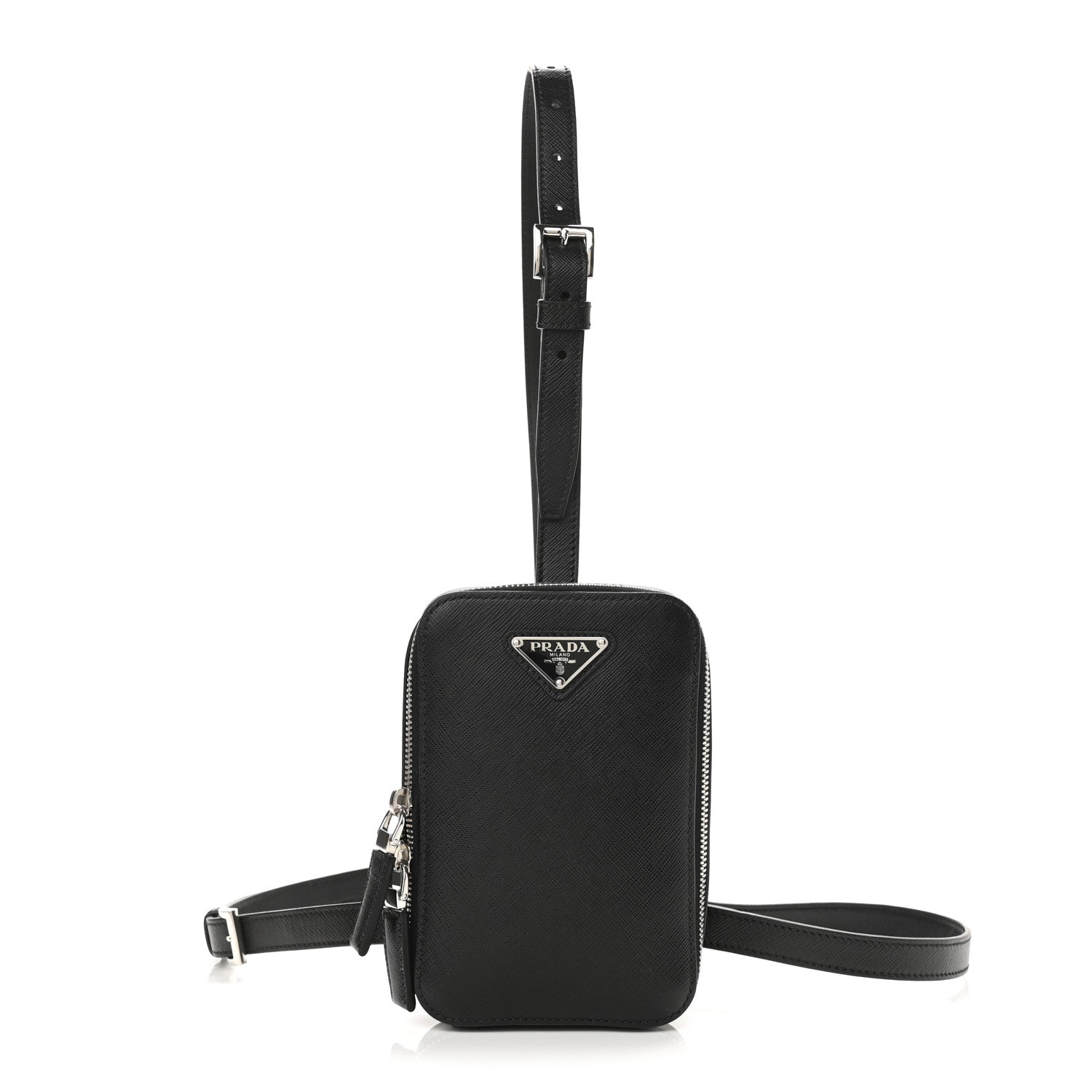 Prada Saffiano Harness Crossbody Travel Pouch Black 1 of 9