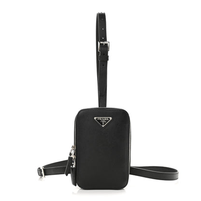 Prada Saffiano Harness Crossbody Travel Pouch Black 1 of 9