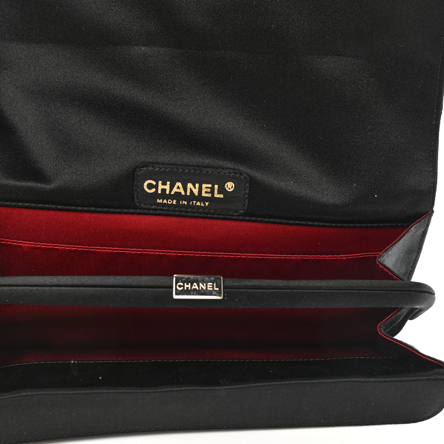 Satin Bow Clutch Black