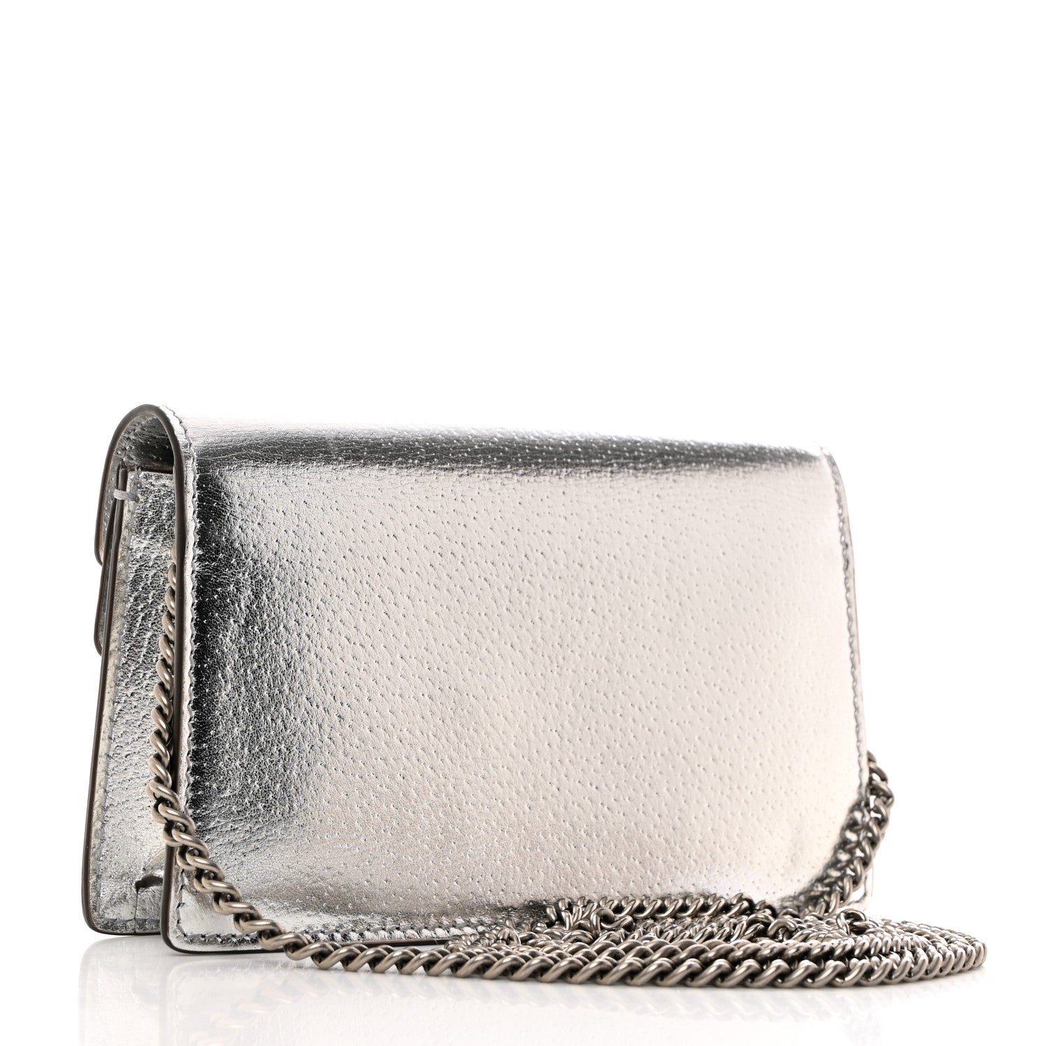 Gucci Metallic Calfskin Super Mini Dionysus Shoulder Bag Silver 2 of 9