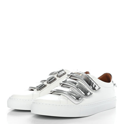 Givenchy Metallic Calfskin Velcro Strap Womens Urban Street Sneakers 37 White Silver 3 of 8