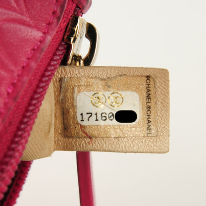 Chanel Lambskin Camellia Embossed Key Holder Case Fuchsia 6 of 10