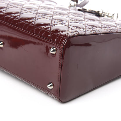 Christian Dior Patent Cannage Large Lady Dior Burgundy 11 of 12