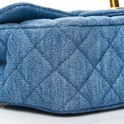 Chanel Denim Quilted Mini Pearl Crush Rectangular Flap Blue 9 of 11