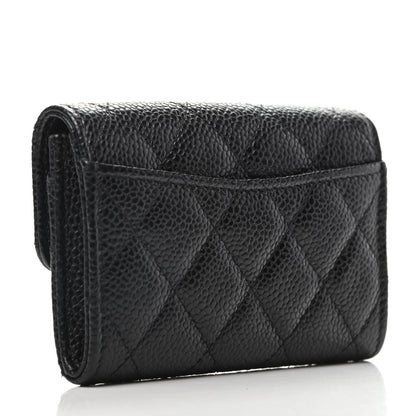 Chanel Caviar Quilted Flap Card Holder Wallet Black 3 of 9