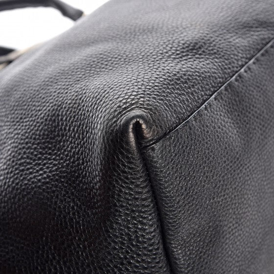 Calfskin Romano Selleria Large Villa Borghese Tote Black