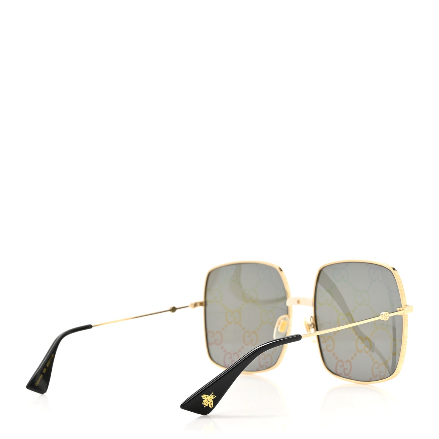 Metal Rectangular Frame Sunglasses GG0414S Gold Multicolor