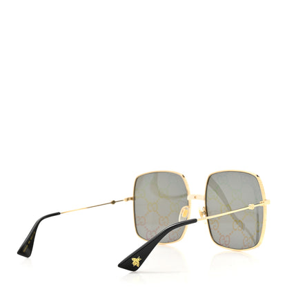 Gucci Metal Rectangular Frame Sunglasses GG0414S Gold Multicolor 4 of 8