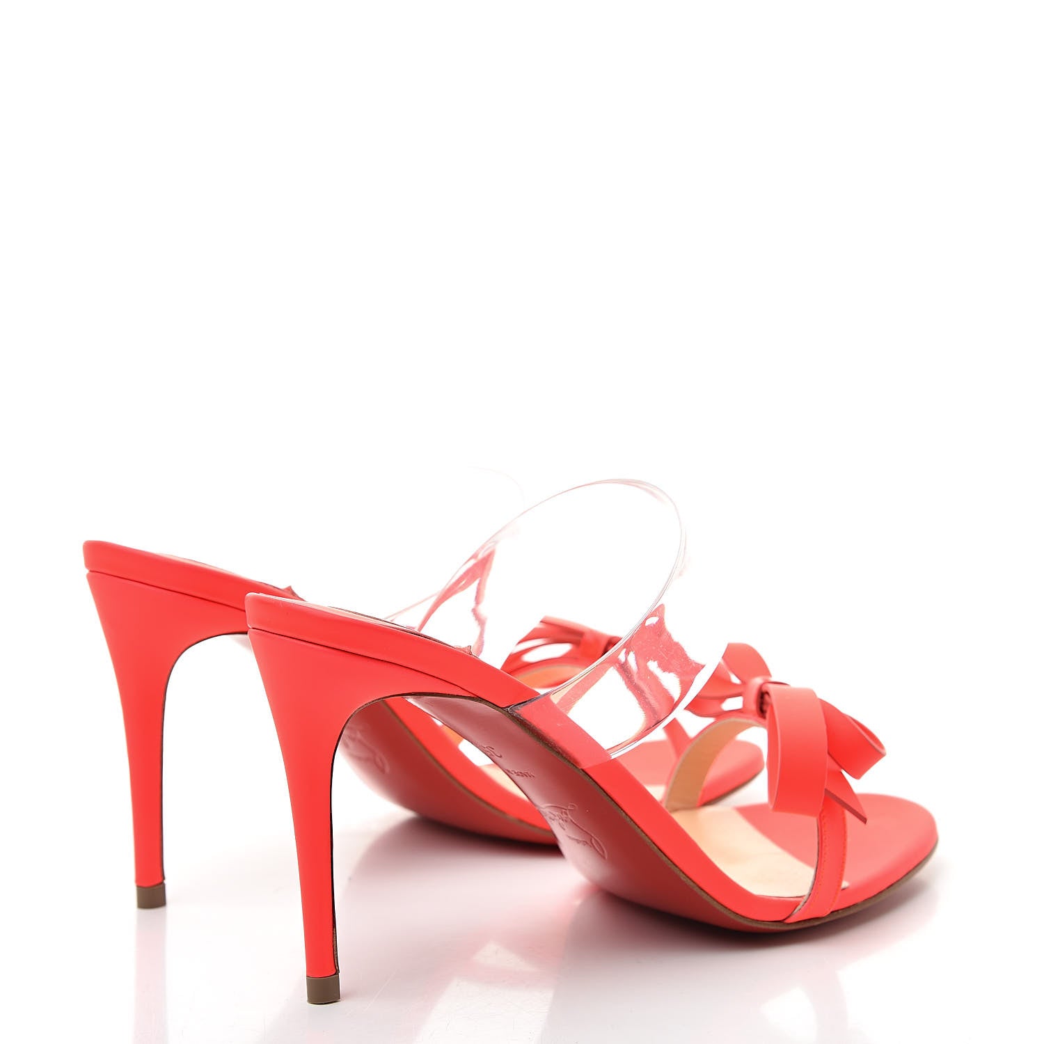 Christian Louboutin Matt Patent PVC Just Nodo 85 Slide Sandals 35.5 Fluo 4 of 7