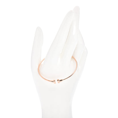 Tiffany 18K Rose Gold Narrow T Wire Bracelet 2 of 5