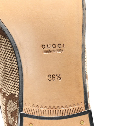 Gucci Monogram Jumbo GG Malaga Kid Horsebit Womens Jordaan Loafers 36.5 Beige Ebony New Acero 7 of 9