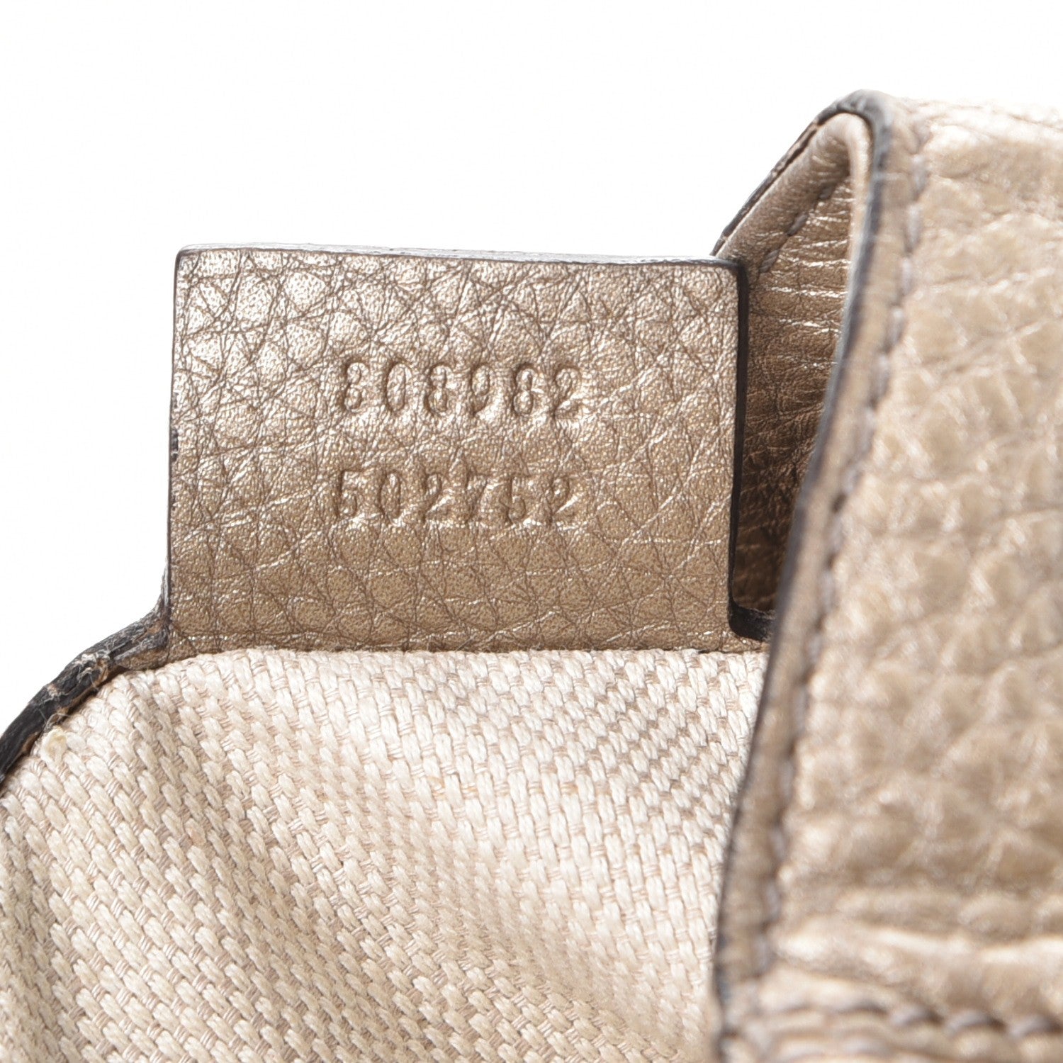 Gucci Metallic Pebbled Calfskin Medium Soho Chain Shoulder Bag Golden Beige 7 of 16