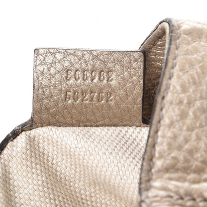 Gucci Metallic Pebbled Calfskin Medium Soho Chain Shoulder Bag Golden Beige 7 of 16
