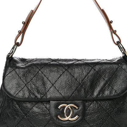 Chanel Glazed Calfskin Stitched On The Road Flap Black 8 of 19