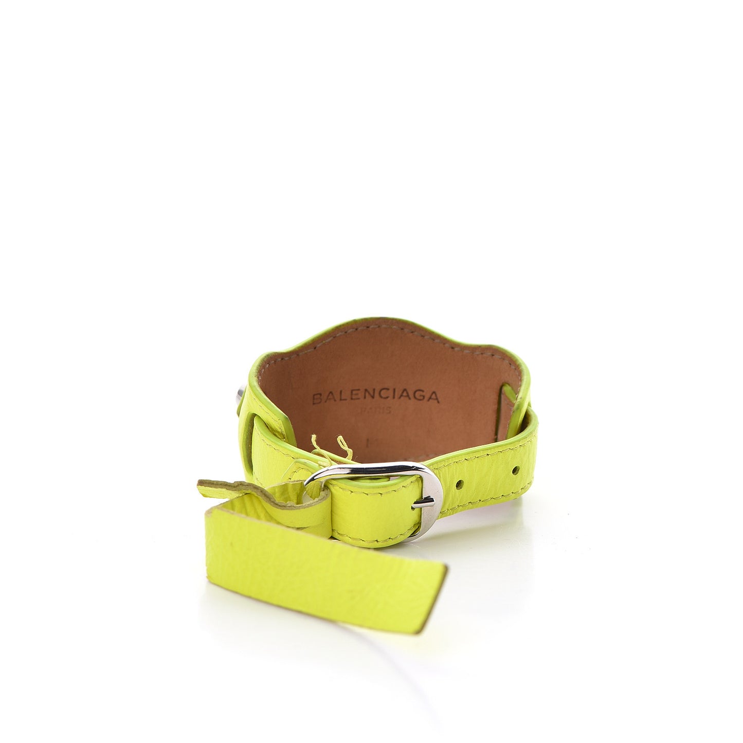 Agneau Arena Classic Hardware M Bracelet Jaune Fluo